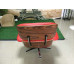 Classic Lounge Chair And Ottoman Of Tall Version In Red With Tigerwood
