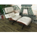 Classic Lounge Chair And Ottoman Of Tall Version In Cream With Tigerwood Classic Lounge Chair And Ottoman Of Tall Version In Cream With Tigerwood