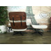 Classic Lounge Chair And Ottoman Of Tall Version In Cream With Tigerwood Classic Lounge Chair And Ottoman Of Tall Version In Cream With Tigerwood