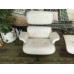 Classic Lounge Chair And Ottoman Of Tall Version In Cream With Tigerwood Classic Lounge Chair And Ottoman Of Tall Version In Cream With Tigerwood