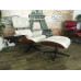 Classic Lounge Chair And Ottoman Of Tall Version In Cream With Tigerwood Classic Lounge Chair And Ottoman Of Tall Version In Cream With Tigerwood