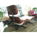 Classic Lounge Chair And Ottoman Of Tall Version In Cream With Tigerwood Classic Lounge Chair And Ottoman Of Tall Version In Cream With Tigerwood