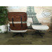 Classic Lounge Chair And Ottoman Of Tall Version In Cream With Tigerwood Classic Lounge Chair And Ottoman Of Tall Version In Cream With Tigerwood