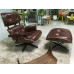 Coffee Brown Aniline Leather Classic Lounge Chair And Ottoman Of Taller Version With Tigerwood Coffee Brown Aniline Leather Classic Lounge Chair And Ottoman Of Taller Version With Tigerwood
