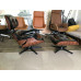 Black Aniline Leather Classic Lounge Chair And Ottoman Of Taller Version With Tigerwood Black Aniline Leather Classic Lounge Chair And Ottoman Of Taller Version With Tigerwood