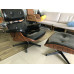 Black Aniline Leather Classic Lounge Chair And Ottoman Of Taller Version With Tigerwood Black Aniline Leather Classic Lounge Chair And Ottoman Of Taller Version With Tigerwood