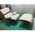 Off White Classic Lounge Chair And Ottoman In Italian Leather And Rosewood Veneer Off White Classic Lounge Chair And Ottoman In Italian Leather And Rosewood Veneer