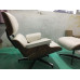 Off White Classic Lounge Chair And Ottoman In Italian Leather And Rosewood Veneer Off White Classic Lounge Chair And Ottoman In Italian Leather And Rosewood Veneer