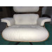 Off White Classic Lounge Chair And Ottoman In Italian Leather And Rosewood Veneer Off White Classic Lounge Chair And Ottoman In Italian Leather And Rosewood Veneer
