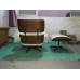 Off White Classic Lounge Chair And Ottoman In Italian Leather And Rosewood Veneer Off White Classic Lounge Chair And Ottoman In Italian Leather And Rosewood Veneer