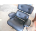 Walnut Classic Lounge Chair And Ottoman In Black Italian Leather Walnut Classic Lounge Chair And Ottoman In Black Italian Leather