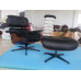 Tigerwood Classic Lounge Chair And Ottoman In Black Italian Leather Tigerwood Classic Lounge Chair And Ottoman In Black Italian Leather