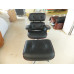 Tigerwood Classic Lounge Chair And Ottoman In Black Italian Leather Tigerwood Classic Lounge Chair And Ottoman In Black Italian Leather