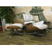 Maple Wood Classic Lounge Chair And Ottoman In White Italian Leather Maple Wood Classic Lounge Chair And Ottoman In White Italian Leather