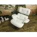 Maple Wood Classic Lounge Chair And Ottoman In White Italian Leather Maple Wood Classic Lounge Chair And Ottoman In White Italian Leather