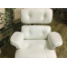 Maple Wood Classic Lounge Chair And Ottoman In White Italian Leather Maple Wood Classic Lounge Chair And Ottoman In White Italian Leather