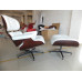 White Classic Lounge Chair And Ottoman In Italian Leather And Rosewood White Classic Lounge Chair And Ottoman In Italian Leather And Rosewood