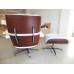 White Classic Lounge Chair And Ottoman In Italian Leather And Rosewood White Classic Lounge Chair And Ottoman In Italian Leather And Rosewood