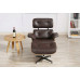 Coffee Color Classic Lounge Chair And Ottoman In Italian Leather And Tigerwood Coffee Color Classic Lounge Chair And Ottoman In Italian Leather And Tigerwood