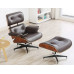Coffee Color Classic Lounge Chair And Ottoman In Italian Leather And Tigerwood Coffee Color Classic Lounge Chair And Ottoman In Italian Leather And Tigerwood
