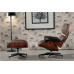 Coffee Color Classic Lounge Chair And Ottoman In Italian Leather And Tigerwood Coffee Color Classic Lounge Chair And Ottoman In Italian Leather And Tigerwood