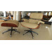 Grey Color Classic Lounge Chair And Ottoman In Italian Leather And Tigerwood Grey Color Classic Lounge Chair And Ottoman In Italian Leather And Tigerwood