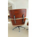 Grey Color Classic Lounge Chair And Ottoman In Italian Leather And Tigerwood Grey Color Classic Lounge Chair And Ottoman In Italian Leather And Tigerwood