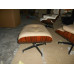 Grey Color Classic Lounge Chair And Ottoman In Italian Leather And Tigerwood Grey Color Classic Lounge Chair And Ottoman In Italian Leather And Tigerwood