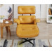 Light Tan Classic Lounge Chair And Ottoman In Italian Leather And Chestnut