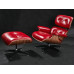 Red Aniline Classic Lounge Chair And Ottoman With Walnut Red Aniline Classic Lounge Chair And Ottoman With Walnut