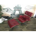 Red Aniline Classic Lounge Chair And Ottoman With Walnut Red Aniline Classic Lounge Chair And Ottoman With Walnut