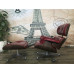 Red Aniline Classic Lounge Chair And Ottoman With Walnut Red Aniline Classic Lounge Chair And Ottoman With Walnut