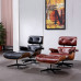 Classic Lounge Chair And Ottoman In Aniline Leather Classic Lounge Chair And Ottoman In Aniline Leather