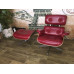 Classic Lounge Chair And Ottoman In Pony Skin Leather