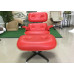 Classic Lounge Chair And Ottoman In Pony Skin Leather