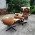 Classic Lounge Chair And Ottoman In Pony Skin Leather