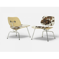 Reproduction LCM Plywood Dining Chair In Pony Skin Leather