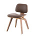 Reproduction DCW Plywood Dining Chair In Italian Leather