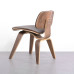 Reproduction DCW Plywood Dining Chair In Italian Leather