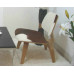 Reproduction LCW Plywood Dining Chair In Pony Skin Leather