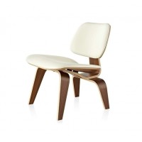 Eames Style LCW Plywood Dining Chair In PU Leather