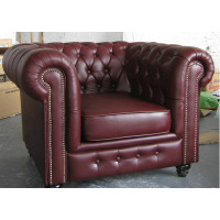 Chesterfield Single Chair,Armchair In Real Calf Leather