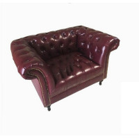 Single Chair Of Chesterfield Tufted Luxury Sofa In Aniline Leather