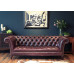 Three Seaters Of Chesterfield Tufted Luxury Sofa In Faux Wax Leather