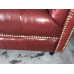 Three Seaters Of Chesterfield Tufted Luxury Sofa In Faux Wax Leather