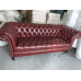 Three Seaters Of Chesterfield Tufted Luxury Sofa In Faux Wax Leather