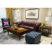 Three Seaters Of Chesterfield Tufted Luxury Sofa In Aniline Leather
