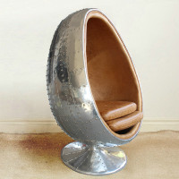 Pod Egg Chair In Aluminium Shell