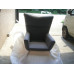 Hans J Wegner Style Wing Chair In Gray Fabric