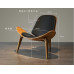 Hans Wegner Style Three Legged Shell Chair In Italian Leather Hans Wegner Style Three Legged Shell Chair In Italian Leather